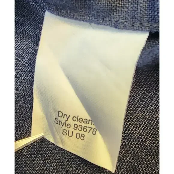 J Crew Top Womens 0 Blue Navy Linen Embroider Sequin Pullover Boho Coastal Y2K - Picture 11 of 12